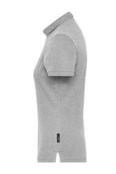 Damen BIO Stretch Poloshirt ~ grau-heather 4XL