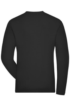 Herren BIO Stretch Langarm T-Shirt - JN1804 SOLID - ~ schwarz XS