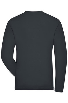 Herren BIO Stretch Langarm T-Shirt - JN1804 SOLID - ~ carbon M