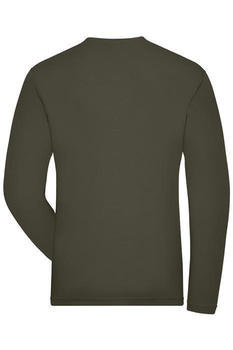 Herren BIO Stretch Langarm T-Shirt - JN1804 SOLID - ~ olive S
