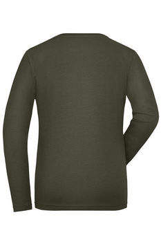 Damen BIO Stretch Langarm T-Shirt - JN1803 ~ olive M